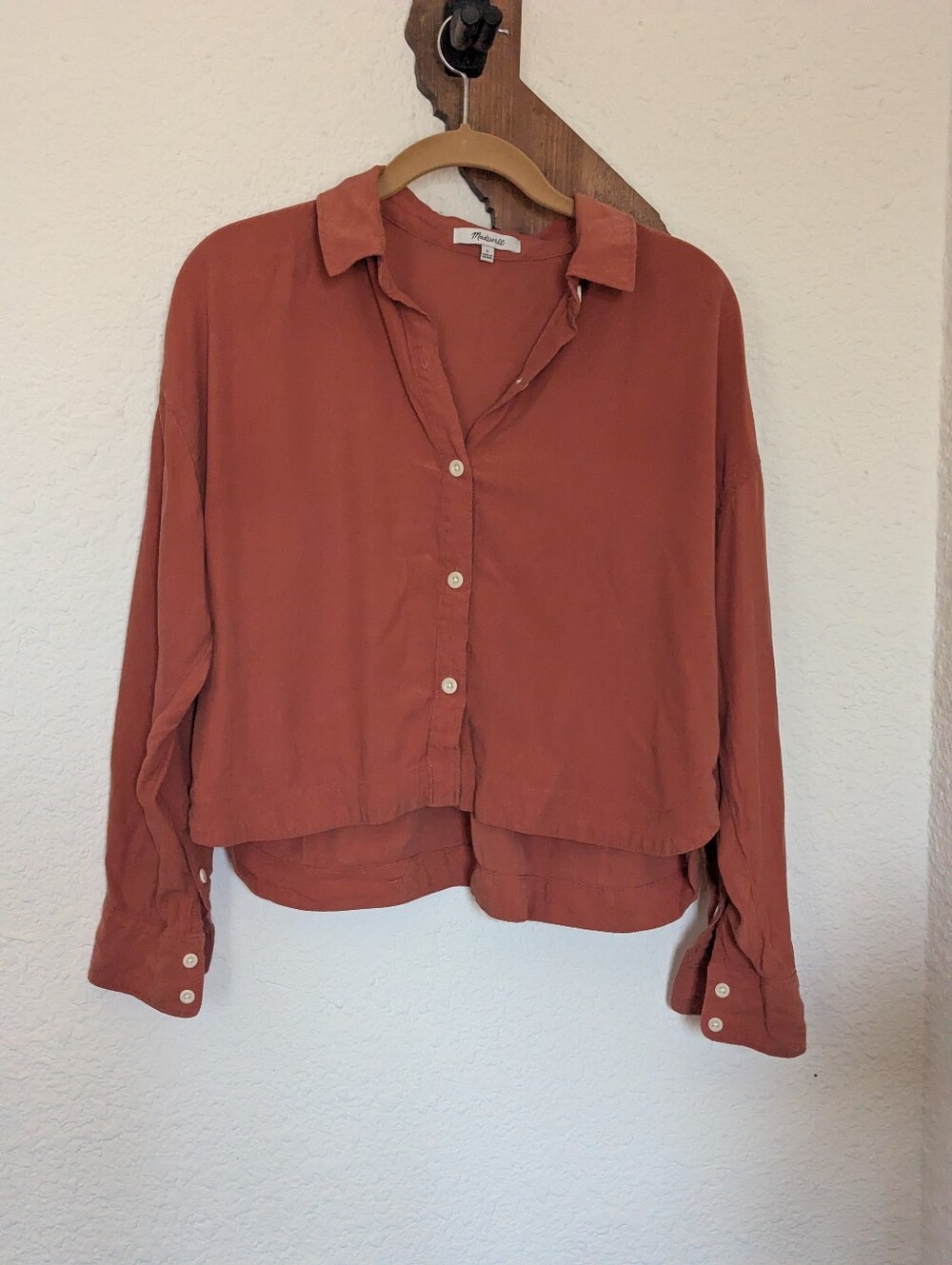 Madewell Button Down Shirt In Terracotta S